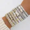 Women's elastic bracelet love five-pointed star zircon two-color waterproof bracelet jewelry