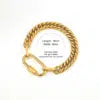 18K Gold Plated Stainless Steel Women's Bracelet Polished Cuban Chain Two-tone Thick Carabiner Bracelet for Women